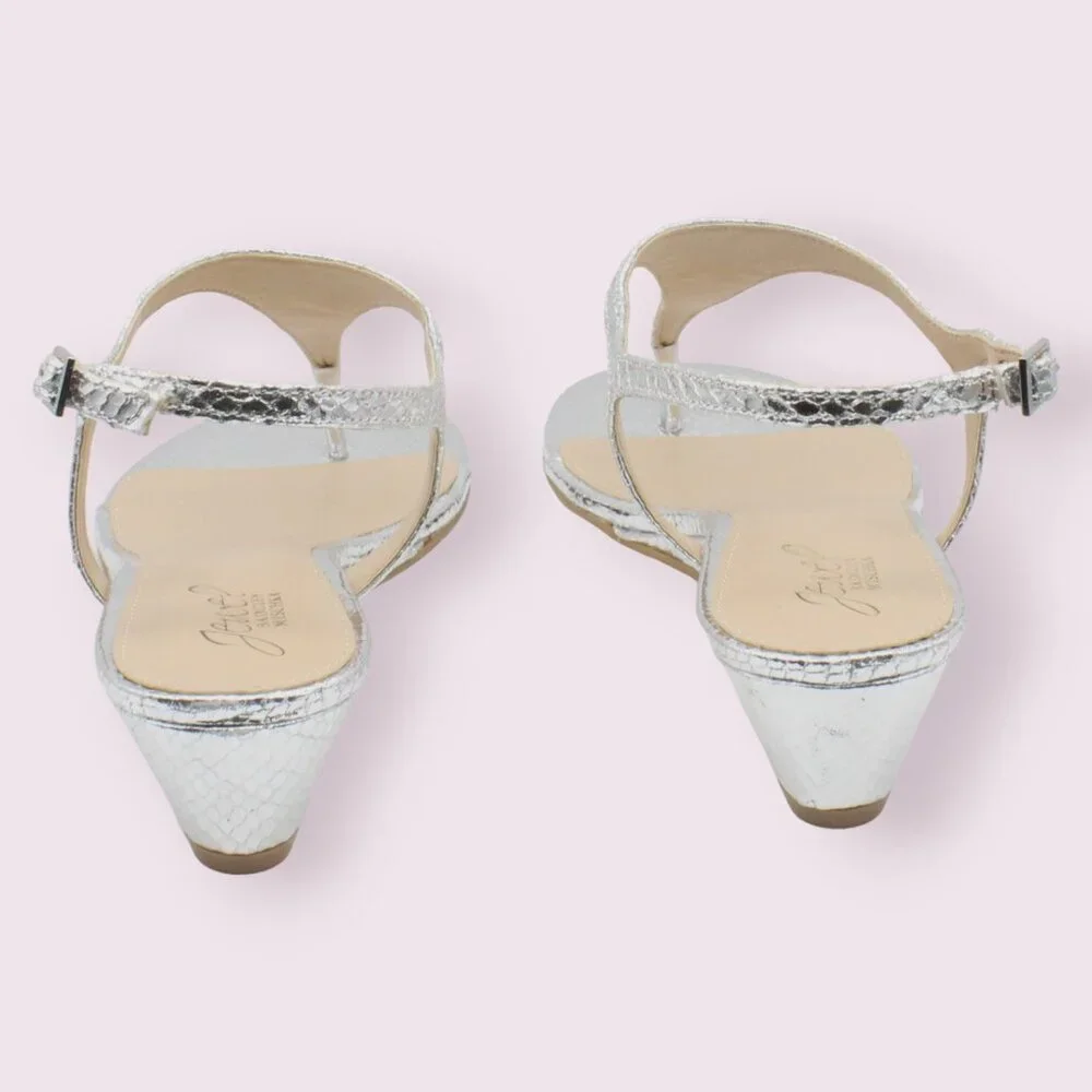 Jewel Badgley Mischka Womens Silver Snake Sandals - Picture 8 of 8